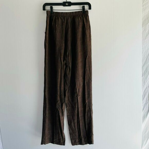 CP Shades Pants Embroidered Straight Leg Brown Pockets Casual Lagen Size Small L - Picture 7 of 11